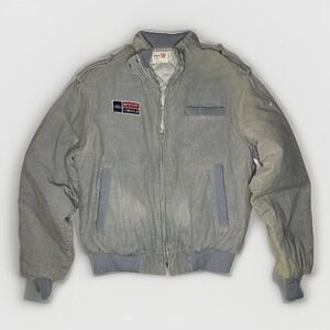 Vintage King Louie Corduroy Jacket M Grey Ford Mercury Lincoln USA 80 Harrington